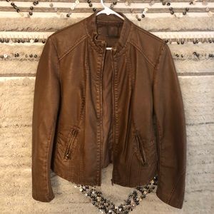 Brown leather jacket